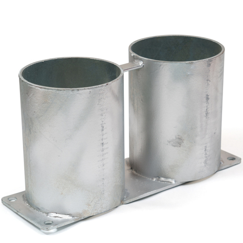 Bollard Double Base Only 140mm Surface Mounted Removable - Galvanised