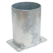 Bollard Base Only 114mm Surface Mounted Removable - Galvanised