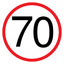 70KM Speed Limit Sign 600x600 (Corflute)