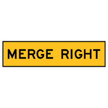 Merge Right Sign 1200x300  (Corflute)