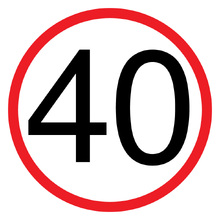 40KM Speed Limit Sign 600x600 (Corflute)