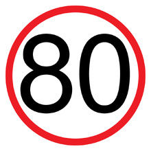 80KM Speed Limit Sign 600x600 (Corflute)