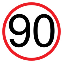 90KM Speed Limit Sign 600x600 (Corflute)