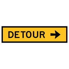 Detour Sign With Arrow Pointing Right