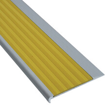 Aluminium Stair Nosing with Coloured Ridged PVC Insert - Per Metre