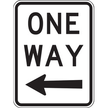 One Way Arrow Left  Sign 450x600mm