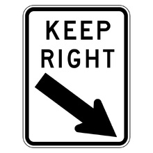 Keep Right Sign (450x600m, Aluminium)