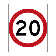 Speed Limit 20KM Sign 450X600
