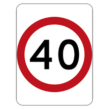 Speed Limit 40KM Sign 450X600