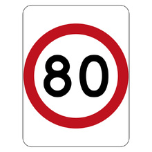 Speed Limit 80KM Sign 450X600