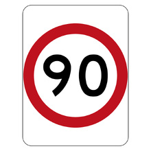 Speed Limit 90KM Sign 450X600