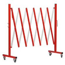 Expandable Safety Barrier Steel - 3000mm Red/White With Wheels