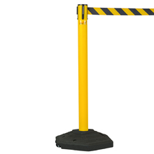 Retractable Belt Barrier Yellow Post - Black/Yellow