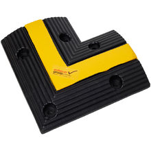 Rubber Floor Bunding - Black & Safety Yellow End Section