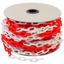 RED/WHITE PLASTIC CHAIN 40M ROLL