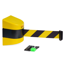 Wall Mount Retractable Barrier  - Black/Yellow